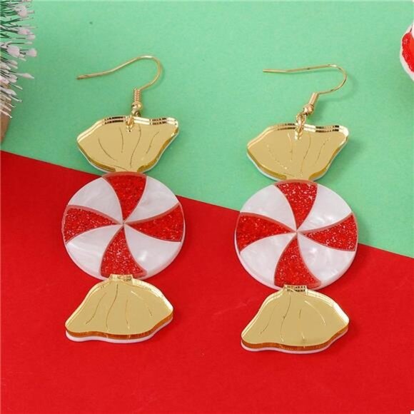 Christmas Candy Drop Earrings - Picture 4 of 6
